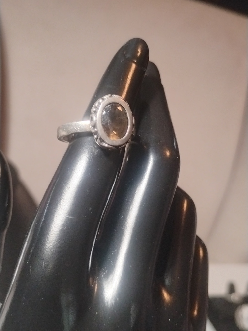 925 Sterling Stamped Brown Gemstone Ring Heavy Boho Style Size 9 - Picture 4 of 12